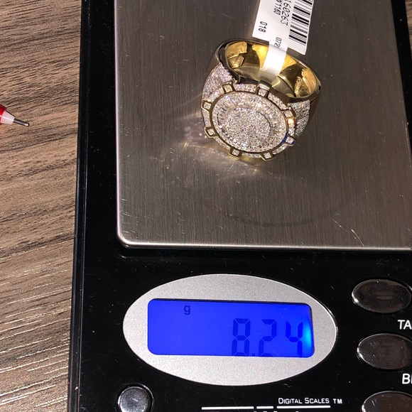 10k Solid Gold Baguette Real diamond circle custom made ring, FREE APPRAISAL WOW - Picture 12 of 14